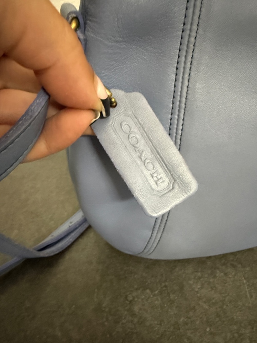 Coach Light Blue Leather framed Crossbody Bag with Gold Hardware - Picture 7 of 13